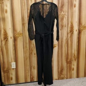 Modcloth Black All the Feels Lace Twofer Jumpsuit